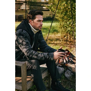 Erkek Antrasit Çıkma Kapüşonlu Önü Fermuarlı Örme Mont A32Y6107