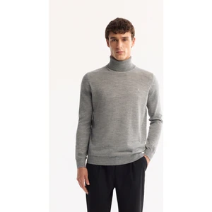 Avva Erkek Gri Balıkçı Yaka Yün Karışımlı Triko Regular Fit Kazak B005014