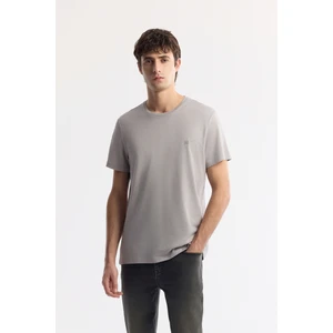 Avva Erkek Taş Bisiklet Yaka Soft Touch Basic Regular Fit T-Shirt B001171