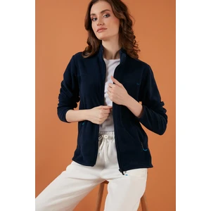 Slim Fit Anti-Pilling Tüylenme Yapmayan Fermuarlı Cepli Polar Hırka Bayan POLAR 5907002