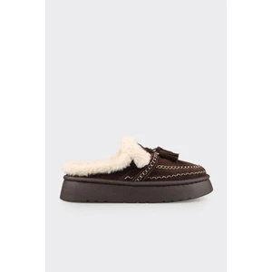 Kahve Deri Kadın Sabo