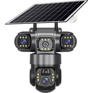 Triple Lens 6mp Kamera: 4g Bağlantı, Bulut Kayıt. Güneş Enerjili ve Çift Yönlü Sesli Alarm