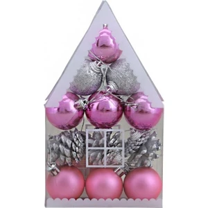 Yılbaşı Ağaç Süsü 12'li - Top Kozalak Ev Seti