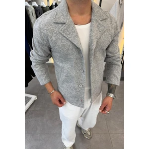 Mass Plus Slimfit Yakalı Düğme Kapamalı Astarsız Yan Cep Kaşe Ceket