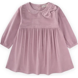 Kadife Elbise 1-8 Yaş Leylak