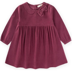 Kadife Elbise 1-8 Yaş Mürdüm