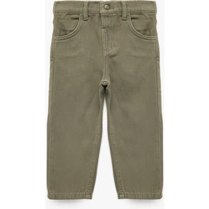 Pamuklu Cepli Beli Lastikli Düğmeli Denim Pantolon