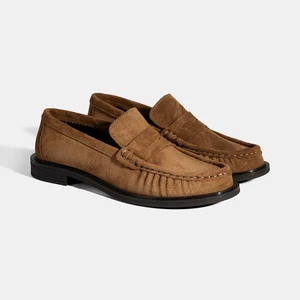 Kadın Taba Süet Deri Loafer