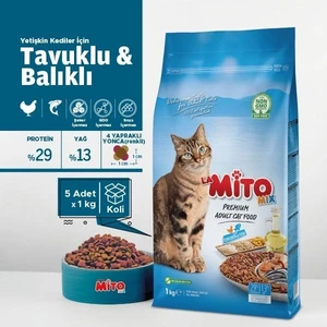 Mix Yetişkin Kedi Maması 1 kg x 5 Adet