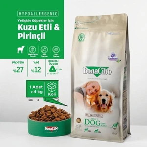 Bonacibo 4 kg Adult Dog Lamb Rice Taze Kuzu Etli ve Pirinçli Yetişkin Köpek Maması