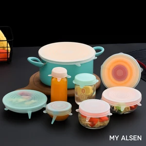 My Alsen Silikon Yemek Saklama Kapak Seti – 6 Adet (Yeniden Kullanılabilir, Sızdırmaz, Mikrodalga Uyumlu)