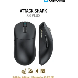 Meyer Gaming Attack Shark X8 Plus PAW3395PRO Tri-Mode Kablosuz Gaming Mouse