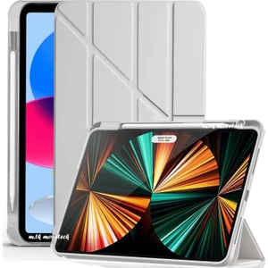 M.tk moveteck Samsung Galaxy Tab S9 Fe/S10 Fe 10.9 Kılıf Kalem Bölmeli Trifolding Üçgen Katlanır Yatay Dikey Standlı SM-X510 SM-X520