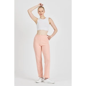 Kadın Yavruağzı Yüksek Bel Fitilli Bol Paça Günlük Ince Eşofman Altı Pijama