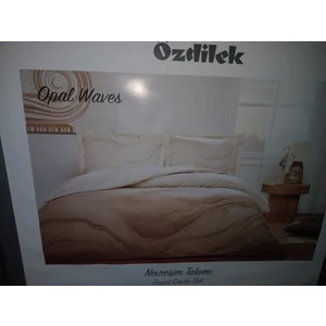 Opal Waves Ranforce Çift Kişilik Nevresim Takımı Krem