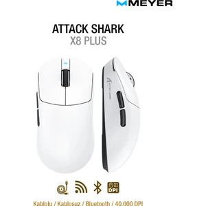 Meyer Gaming Attack Shark X8 Plus PAW3395PRO Tri-Mode Kablosuz Gaming Mouse