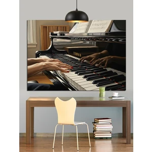 Karizma Tablo Piyano Tuşları ve Çalan Eller Dekoratif Kanvas - Mdf Ahşap Tablo