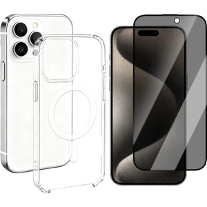 Apple iPhone 16 Pro Kılıf Ic Çipli Zore Wireless Şarj Özellikli Şeffaf Orjin Kapak + Hayalet Ekran Koruyucu