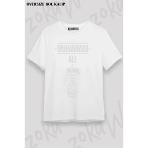 Unisex Oversize Kalıp Muhammed Ali, Glove Tasarım Baskılı Tshirt