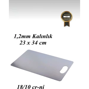 1,2 mm Paslanmaz Çelik / Metal Kesme & Sunum Tahtası 304 Malzeme 23X34 cm