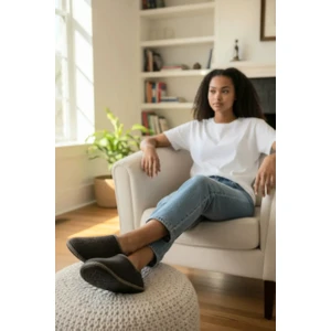 Unısex Kaymaz Taban Keçe Rahat Yumuşak Taban Ev Terlik