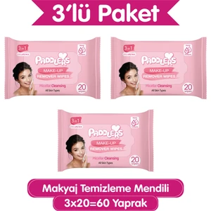 3'ü 1 Arada Makyaj Temizleme Mendili 3X20 (60 Yaprak)