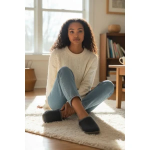 Unısex Kaymaz Taban Keçe Rahat Yumuşak Taban Ev Terlik