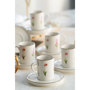 Heda Porselen Ikebana 12 Parça 6 Kişilik Porselen Kahve Fincan Takımı