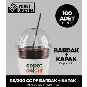 95/300 cc Pp Bardak + Kapak - 100 Adet