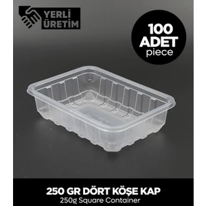250 gr Dört Köşe Kap 100 Adet
