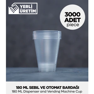 180 ml Plastik Sebil ve Otomat Bardağı 3.000 Adet