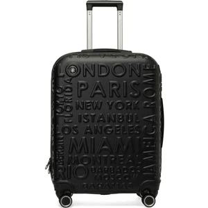 Lugano -B Abs 5pr Siyah Unisex Büyük Boy Valiz