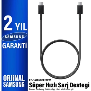 Type-C Şarj Kablosu 25W - 45W Süper Hızlı Şarj - 100W Hızlı Şarj Orjinal Samsung Türkiye Garantili
