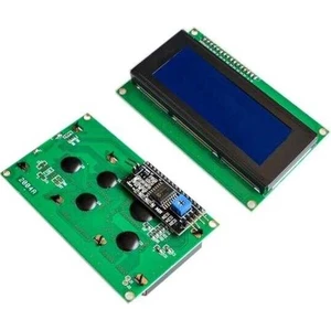 20X4 LCD Ekran - I2C Lehimli  Mavi Display