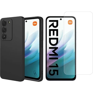 Xiaomi Redmi 15 4g ile Uyumlu Kılıf Esnek Premium Telefon Kılıfı ve Temperli Cam Ekran Koruyucu