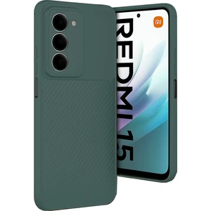 Xiaomi Redmi 15 4g Uyumlu Kılıf Karbon Tasarım Kamera Korumalı Silikon Telefon Kılıfı Kapak