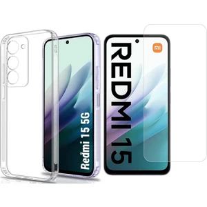 Xiaomi Redmi 15 4g ile Uyumlu Kılıf Esnek Premium Telefon Kılıfı ve Temperli Cam Ekran Koruyucu