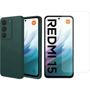 Xiaomi Redmi 15 4g ile Uyumlu Kılıf Esnek Premium Telefon Kılıfı ve Temperli Cam Ekran Koruyucu