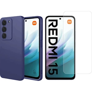 Xiaomi Redmi 15 4g ile Uyumlu Kılıf Esnek Premium Telefon Kılıfı ve Temperli Cam Ekran Koruyucu