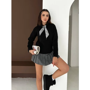 Fularlı Yumoş Triko Kazak