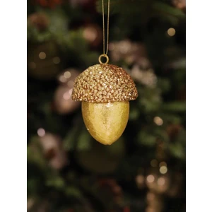 Parti Adresi Yılbaşı Ağaç Süsü Meşe Palamudu Asılabilir Lüks Dekoratif Süs Altın 10 cm