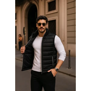 Erkek Kışlık Premium Basic Astarlı Siyah Şişme Yelek