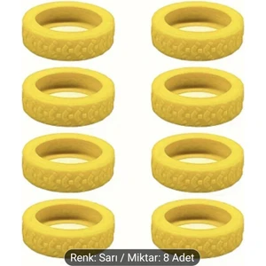 8 Adet Sarı Valiz Bavul Tekerleği Kılıfı, Sessiz Koruyucu Dayanklı, Ofis Sandalye Kılıf