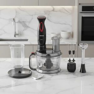 Functionall 2851H Mutfak Robotu Siyah Kırmızı