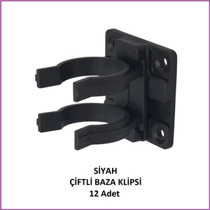 Baza Klipsi Çiftli 12 Adet Siyah