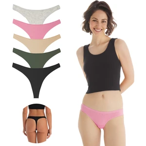 Yohannes Club Yohannesclub, Kadın, Pamuklu Basic Tanga Külot, 5'li Paket, Extra Yumuşak