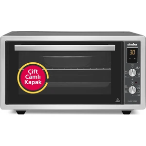 4559 İnox Gri 45 LT Turbo Fan Mini/Midi Fırın - 6 Fonksiyon, Dijital Ekran, Pop-Up Düğme,Yoğurt Yapma