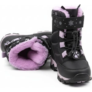 Kız Çocuk Kışlık Bot Su Geçirmez Kürklü Kaymaz Tabanlı Dayanıklı Cırt Cırtlı