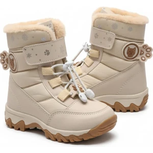 Ndors Kız Çocuk Bot Dayanıklı Dış Malzeme Fermuarlı Bağcıklı Kaymaz Rahat Outdoor Taban