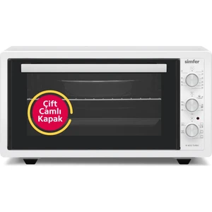 4552 Yoğurt Yapma Fonksiyonlu Camlı Kapak Turbo Beyaz 45 Lt Midi Fırın